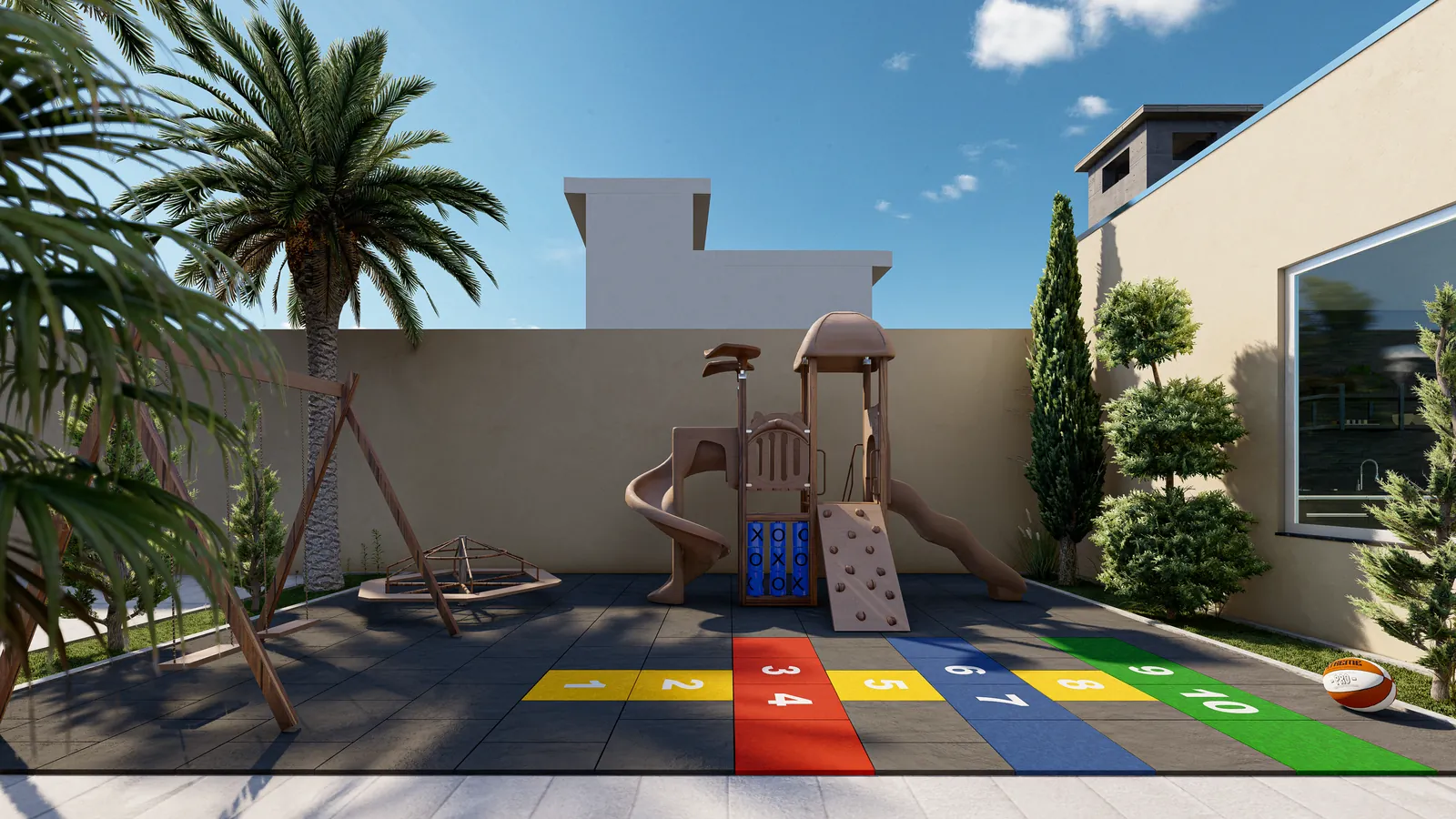 Playground colorido para as crianças